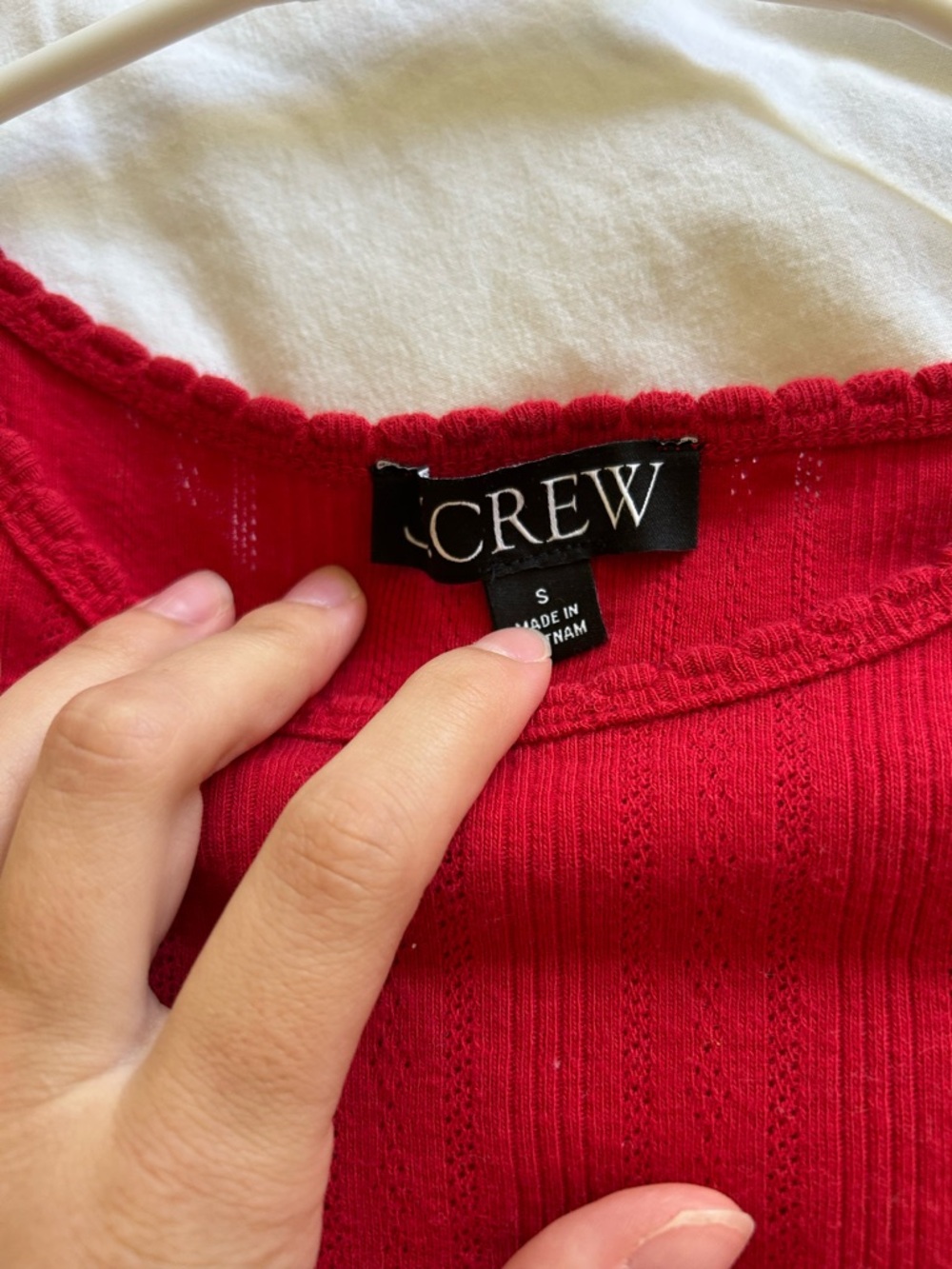 J. Crew Bright Red Ribbed Scoop shirt